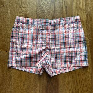 LOFT The Riviera Shorts, Plaid Seersucker, Size 8